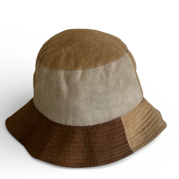 Urban Outfitters Micro Suede Patchwork Bucket Hat